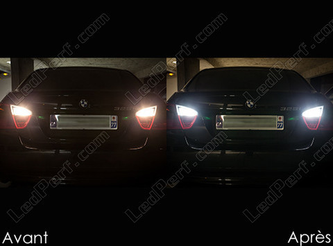 LED Luz de marcha atrás BMW Serie 3 (E90 E91) antes e depois
