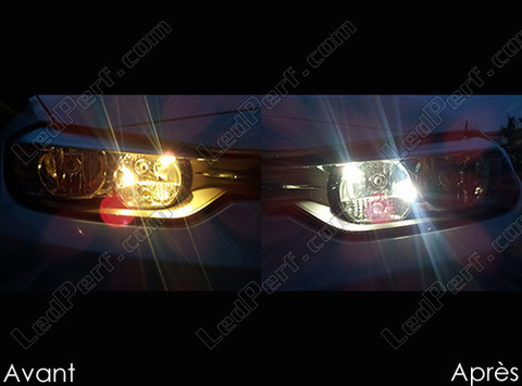 LED Luzes de presença (mínimos) branco xénon BMW Serie 3 (F30 F31) antes e depois