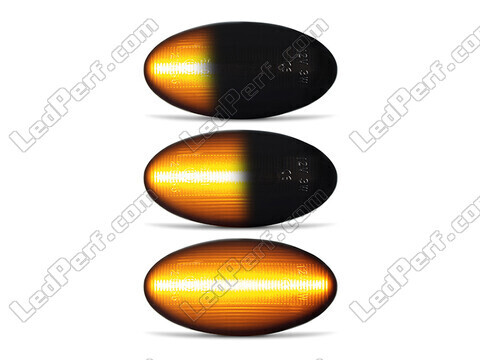 Iluminação dos piscas laterais dinâmicos pretos LED para Citroen C-Crosser