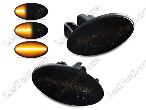 Piscas laterais dinâmicos LED para Citroen C3 I - Versão preta fumada