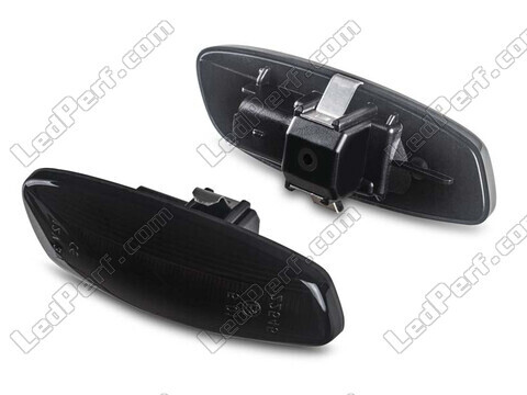Vista lateral dos piscas laterais dinâmicos LED para Citroen DS3 - Versão preta fumada