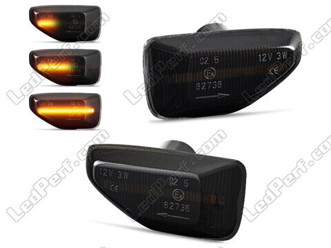 Piscas laterais dinâmicos LED para Dacia Duster 2 - Versão preta fumada
