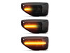 Iluminação dos piscas laterais dinâmicos pretos LED para Dacia Sandero 2