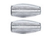 Vista frontal dos piscas laterais sequenciais LED para Hyundai Coupe GK3 - Cor transparente