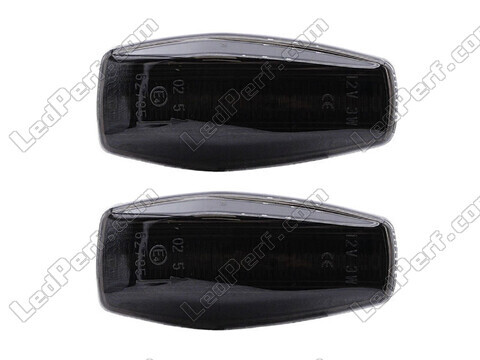 Vista frontal dos piscas laterais dinâmicos LED para Hyundai Getz - Cor preta fumada