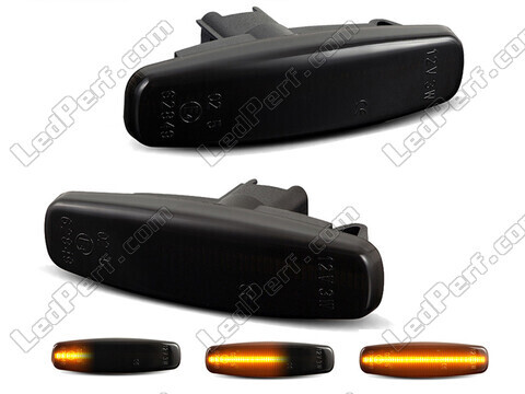 Piscas laterais dinâmicos LED para Infiniti QX70 - Versão preta fumada
