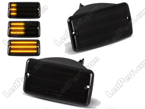 Piscas laterais dinâmicos LED para Jeep Wrangler II (TJ) - Versão preta fumada