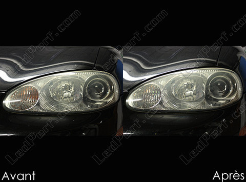 LED Piscas dianteiros Mazda MX 5 Fase 2 antes e depois