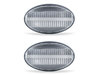Vista frontal dos piscas laterais sequenciais LED para Mercedes Viano (W639) - Cor transparente