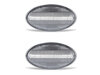Vista frontal dos piscas laterais sequenciais LED para Mini Cabriolet II (R52) - Cor transparente