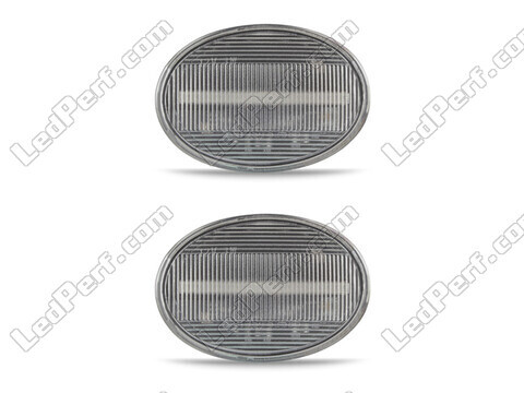 Vista frontal dos piscas laterais sequenciais LED para Mini Coupé (R58) - Cor transparente