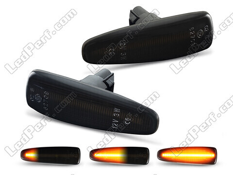 Piscas laterais dinâmicos LED para Mitsubishi Pajero IV - Versão preta fumada