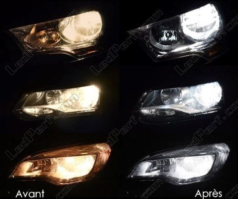 LED Faróis Mitsubishi Pajero IV antes e depois