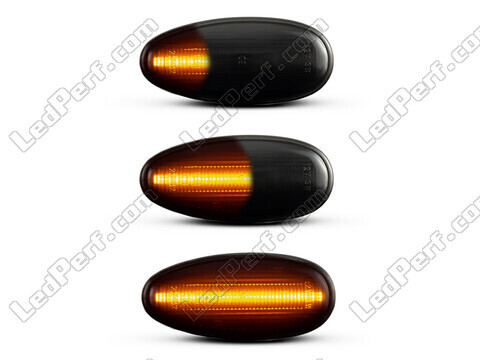 Iluminação dos piscas laterais dinâmicos pretos LED para Mitsubishi Pajero sport 1