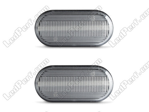 Vista frontal dos piscas laterais sequenciais LED para Nissan 350Z - Cor transparente
