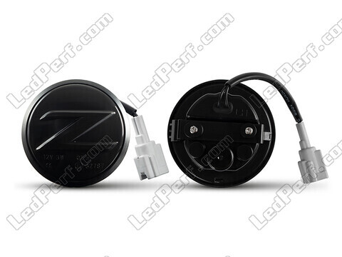 Conector dos piscas laterais dinâmicos pretos fumados LED para Nissan 370Z