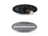 Conectores dos piscas laterais sequenciais LED para Nissan Leaf - versão transparente