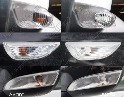 LED Piscas laterais Opel Crossland X antes e depois