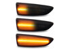 Iluminação dos piscas laterais dinâmicos pretos LED para Opel Grandland X