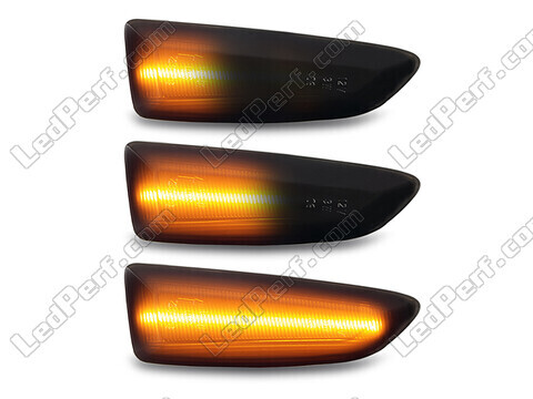 Iluminação dos piscas laterais dinâmicos pretos LED para Opel Insignia B