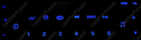 LED azul Autorrádio RD3 Peugeot 206 (>10/2002) Multiplex