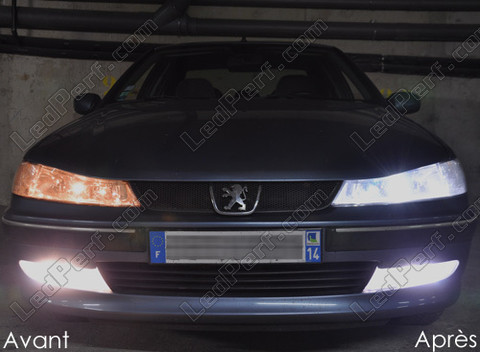 LED Faróis Peugeot 406 antes e depois