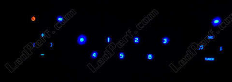 LED Autorrádio azul Renault Clio 2