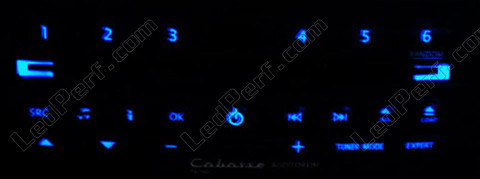 LED Autorrádio Cabasse azul Clio 3