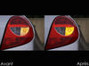 LED Piscas traseiros Renault Clio 3 antes e depois