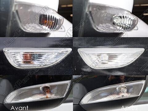 LED Piscas laterais Renault Express Van antes e depois