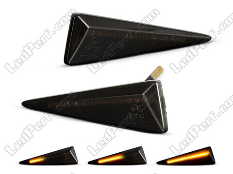 Piscas laterais dinâmicos LED para Renault Vel Satis - Versão preta fumada
