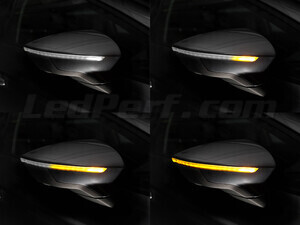 Diferentes etapas do desfile de luz dos Piscas dinâmicos Osram LEDriving® para retrovisores de Seat Arona