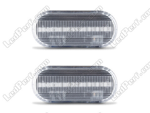 Vista frontal dos piscas laterais sequenciais LED para Volkswagen Golf 3 - Cor transparente