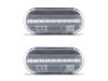 Vista frontal dos piscas laterais sequenciais LED para Volkswagen Golf 4 - Cor transparente
