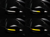 Diferentes etapas do desfile de luz dos Piscas dinâmicos Osram LEDriving® para retrovisores de Volkswagen Golf 6