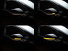 Diferentes etapas do desfile de luz dos Piscas dinâmicos Osram LEDriving® para retrovisores de Volkswagen Golf 8