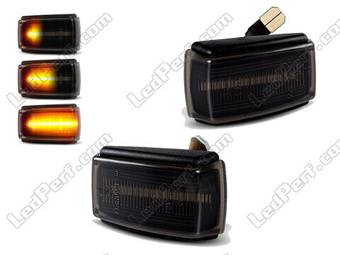 Piscas laterais dinâmicos LED para Volvo S40 - Versão preta fumada