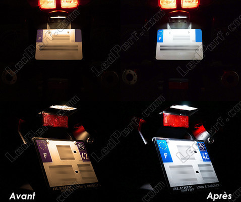 LED Chapa de matrícula antes e depois Aprilia Leonardo 250 Tuning
