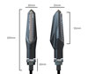 Conjunto de Dimensões de Pack piscas sequenciais a LED para Aprilia RS 250