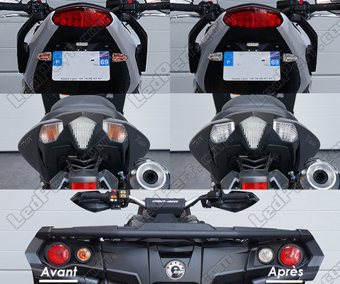 LED Piscas traseiros BMW Motorrad HP2 Megamoto antes e depois