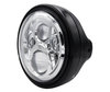 Exemplo de Farol redondo preto com ótica LED cromada Ducati Scrambler Classic