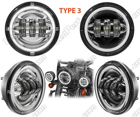 Ópticas LED para faróis auxiliares de Harley-Davidson Heritage Classic 1340