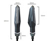 Dimensões dos piscas LED dinâmicos 3 em 1 para Harley-Davidson Street Glide 1690 (2011 - 2013)