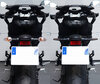 Comparativo antes e depois para a passagem dos piscas sequênciais a LED de Indian Motorcycle Challenger dark horse / limited / elite  1770 (2020 - 2023)