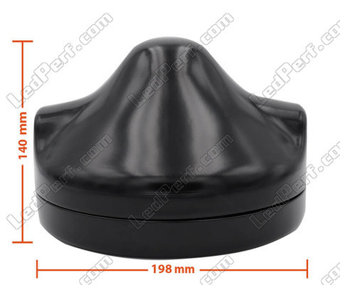 Dimensões Farol redondo preto para ótica full LED de Moto-Guzzi V11 Sport Ballabio