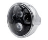 Exemplo de Farol redondo cromado com ótica LED preta Moto-Guzzi V9 Roamer 850