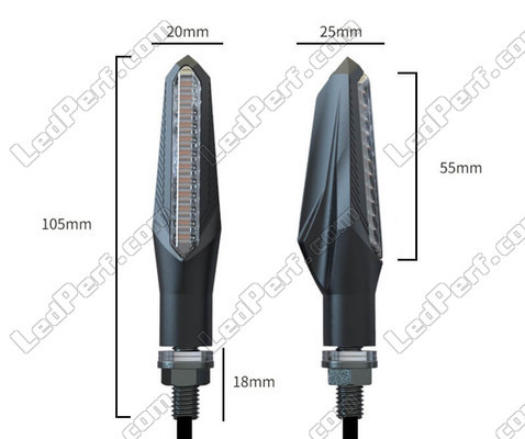 Conjunto de Dimensões de Pack piscas sequenciais a LED para Suzuki 	 GSX-250R