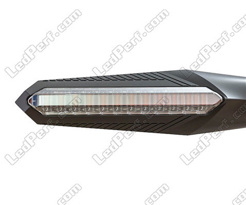Piscas sequencial a LED para Yamaha Aerox 50 vista dianteira.