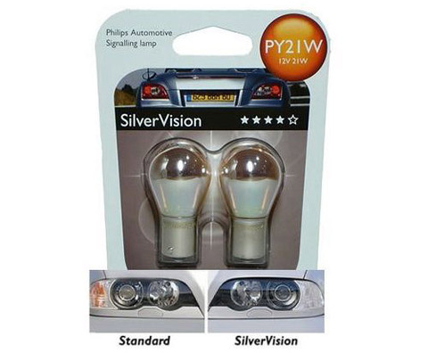 Lâmpada Chrome PY21W laranja Philips silver vision