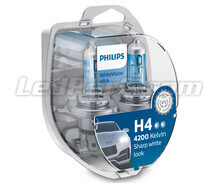 Pack de 2 lâmpadas H4 Philips WhiteVision ULTRA + Luzes de Posição - 12342WVUSM